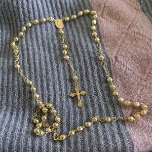 Elegant Gold Rosary Necklace